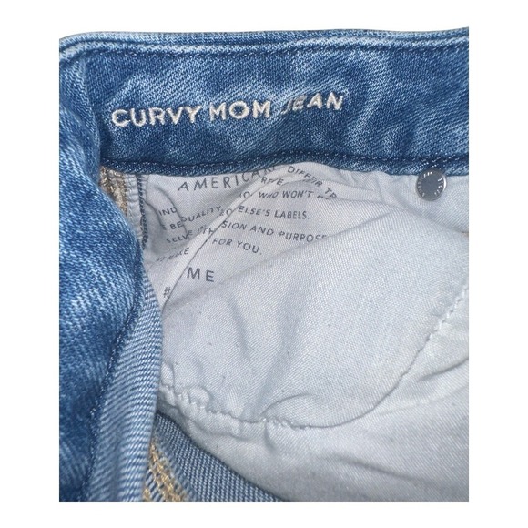 American Eagle Womens Stretch Ripped Curvy Mom Jeans, Size 8 LONG - Picture 5 of 9
